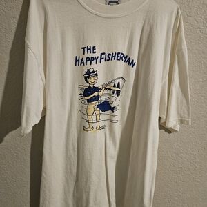 Vintage The Happy Fisherman Graphic T-Shirt